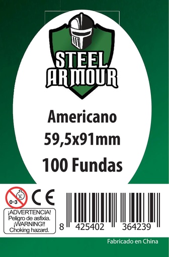 [8425402364239] 100 FUNDAS TAMAÑO AMERICANO (59,5X91MM)