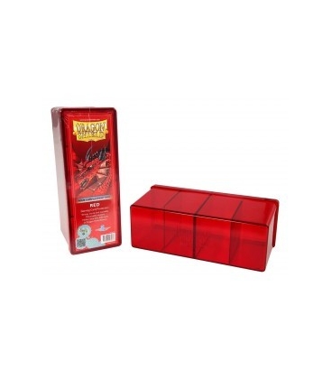 [5706569203078] Dragon Shield Cuatro Compartimentos - Para 320 Cartas. Color Rojo