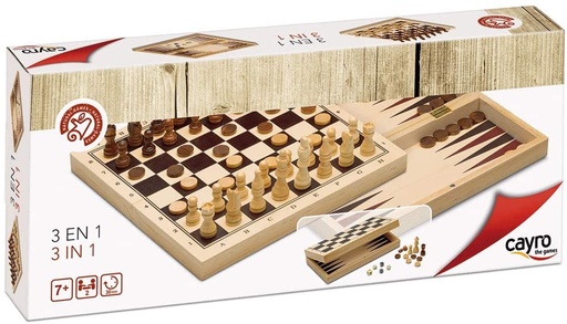 [8422878606481] AJEDREZ DAMAS BACKGAMMON 3 EN 1