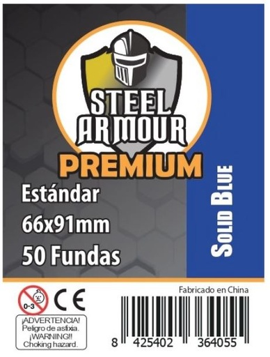 [8425402364055] STEEL ARMOUR - 50 FUNDAS OPACAS - REVERSO AZUL (66X91MM)