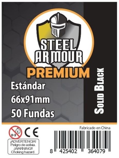 [8425402364079] STEEL ARMOUR - 50 FUNDAS OPACAS - REVERSO NEGRO (66X91MM)