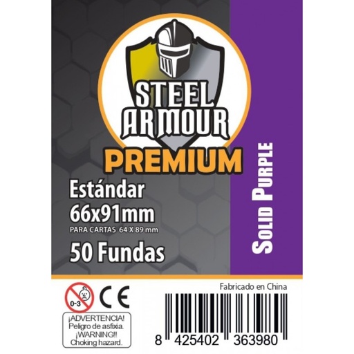 [8425402363980] 50 Fundas opacas - reverso morado (66x91mm)