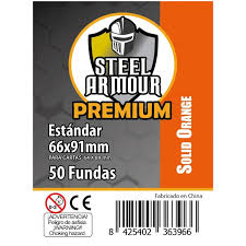 [8425402363966] STEEL ARMOUR - 50 FUNDAS OPACAS - REVERSO NARANJA (66X91MM)