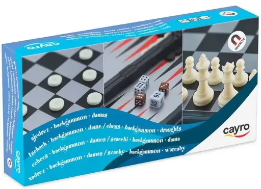 [8422878504152] Ajedrez, Damas y Backgammon Magnético - Juego 3 en 1